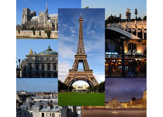 A sightseeing tour of Paris in a car
